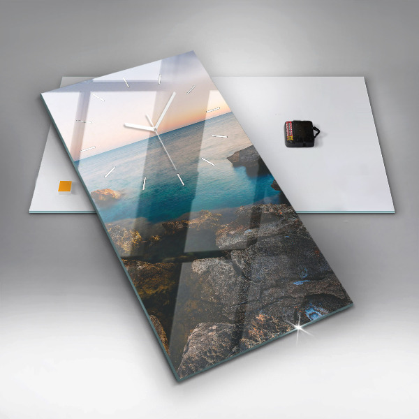 Vertical wall clock Sea landscape