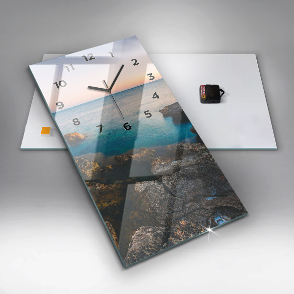 Vertical wall clock Sea landscape