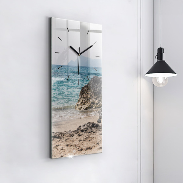 Vertical wall clock View of the Mediterranean Sea