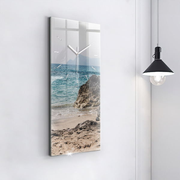 Vertical wall clock View of the Mediterranean Sea