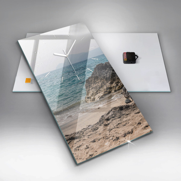 Vertical wall clock View of the Mediterranean Sea