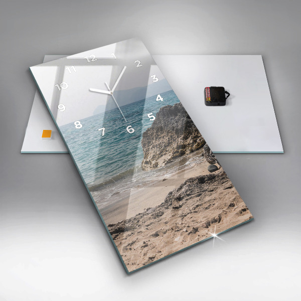 Vertical wall clock View of the Mediterranean Sea