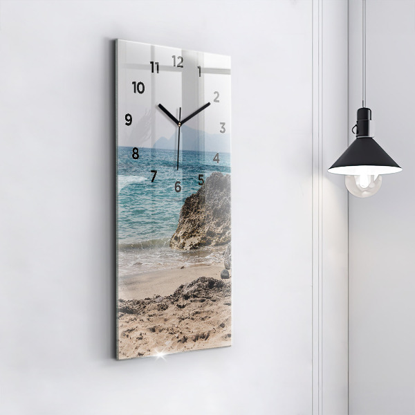 Vertical wall clock View of the Mediterranean Sea