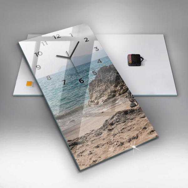 Vertical wall clock View of the Mediterranean Sea