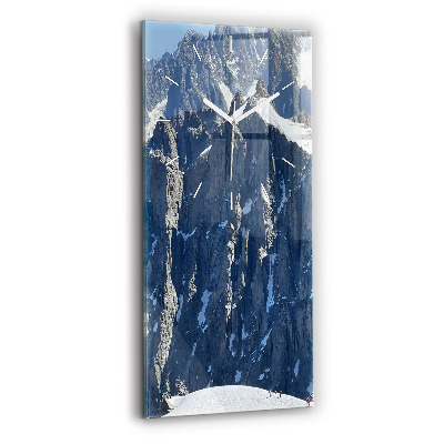 Vertical wall clock Alps Mountains in Winter