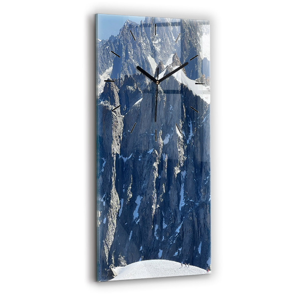 Vertical wall clock Alps Mountains in Winter