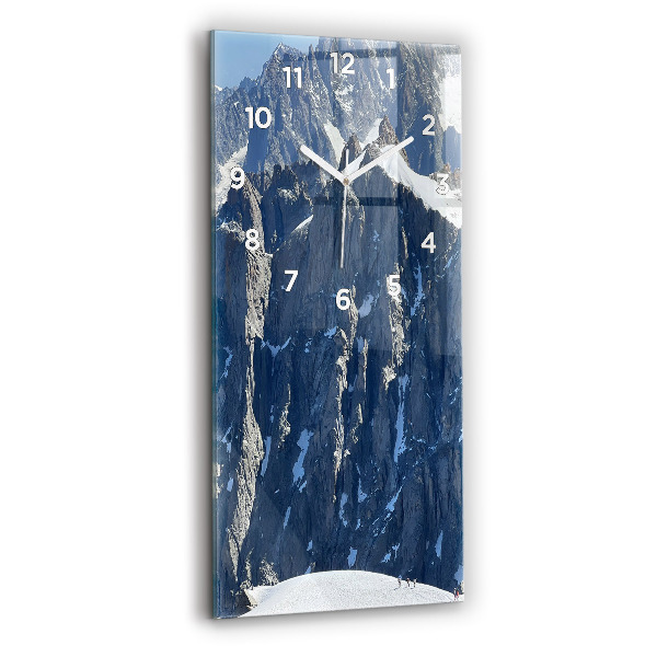 Vertical wall clock Alps Mountains in Winter