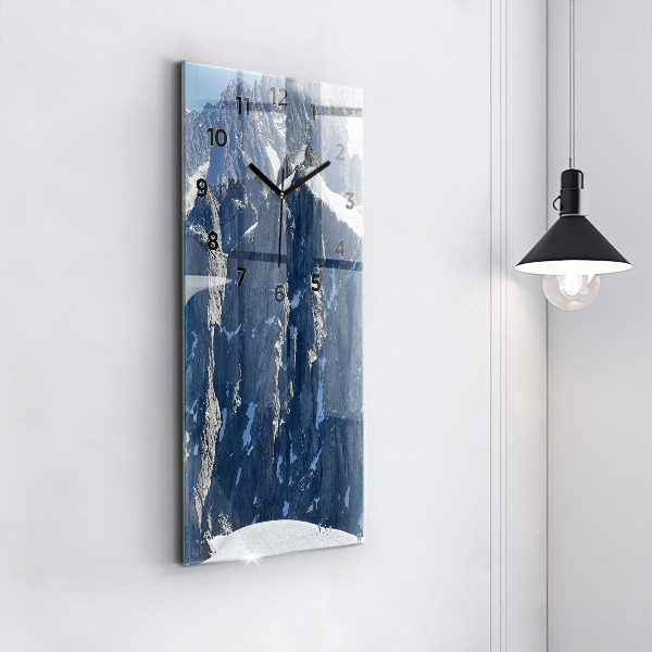 Vertical wall clock Alps Mountains in Winter