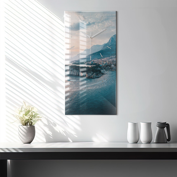 Vertical wall clock Island in Croatia