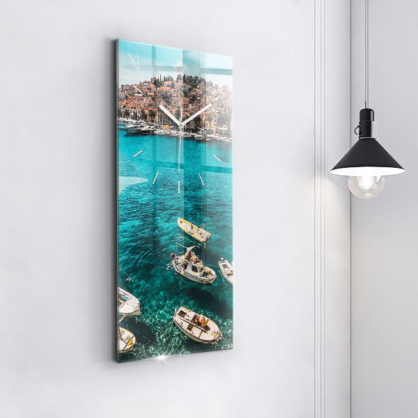 Vertical wall clock Boats in Croatia