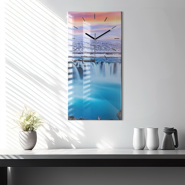 Vertical wall clock Godafoss Waterfall Iceland