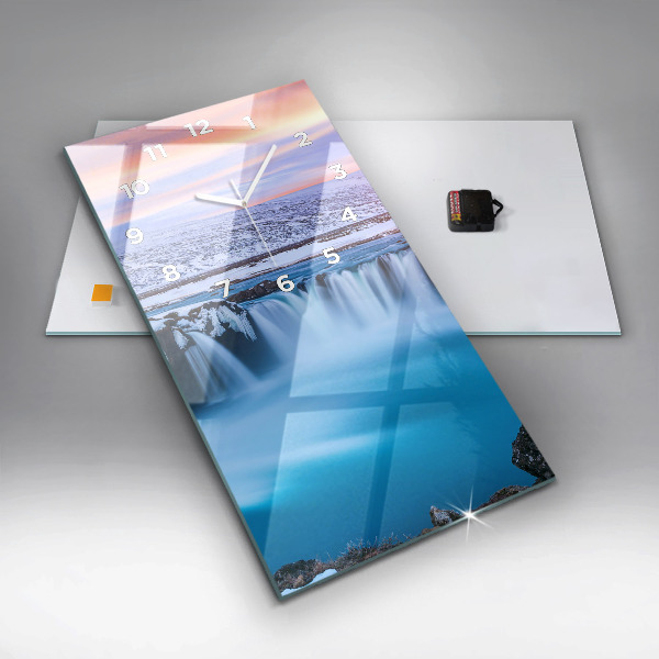 Vertical wall clock Godafoss Waterfall Iceland