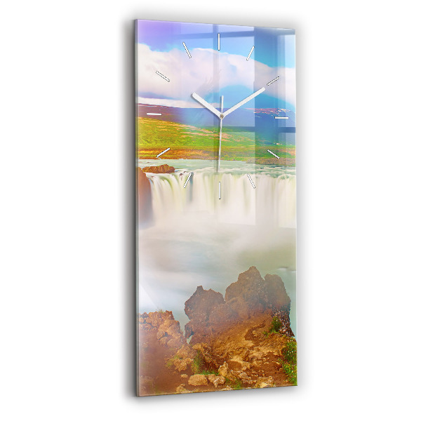 Vertical wall clock Godafoss in Iceland