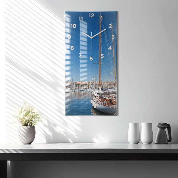 Vertical wall clock Marina in Marseille France