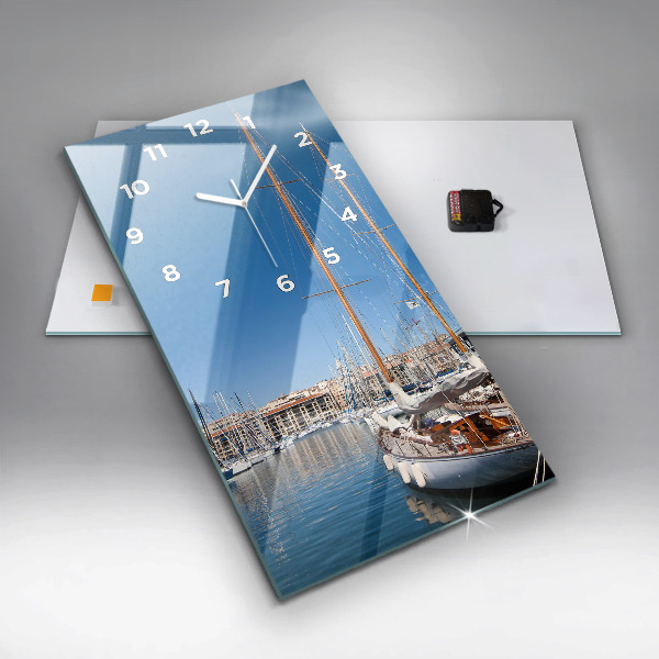 Vertical wall clock Marina in Marseille France