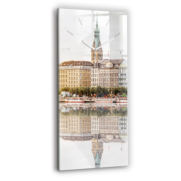 Vertical wall clock River Hamburg Germany