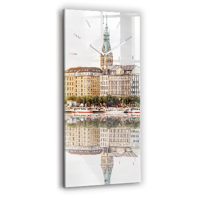 Vertical wall clock River Hamburg Germany