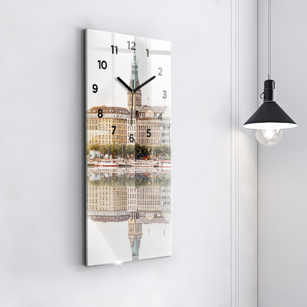 Vertical wall clock River Hamburg Germany