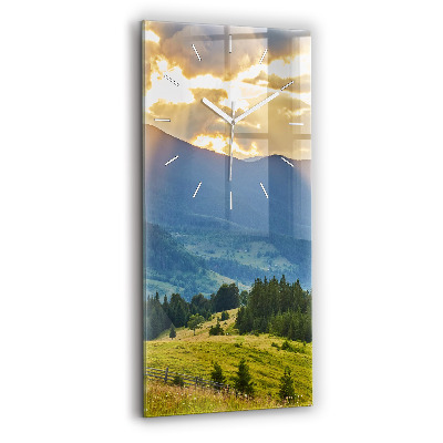 Vertical wall clock Landscape with forests