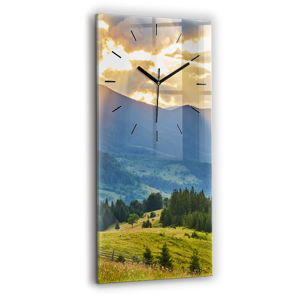 Vertical wall clock Landscape with forests