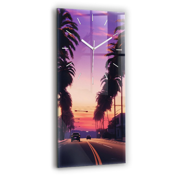 Vertical wall clock Sunset in LA