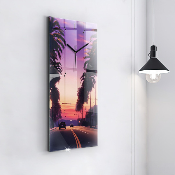 Vertical wall clock Sunset in LA