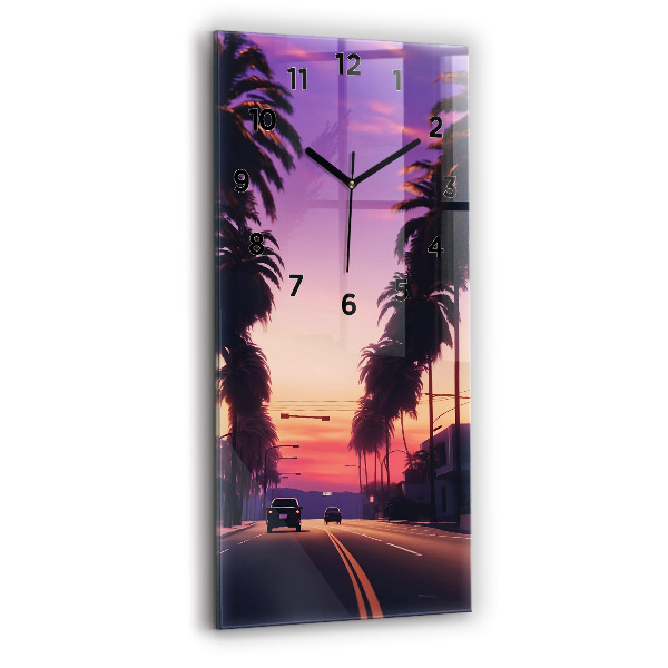 Vertical wall clock Sunset in LA