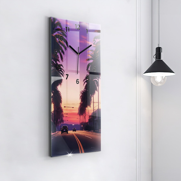 Vertical wall clock Sunset in LA