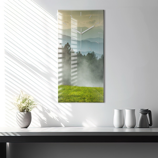 Vertical wall clock Mountain landscape
