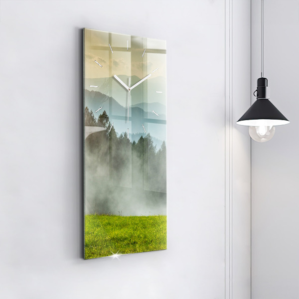 Vertical wall clock Mountain landscape