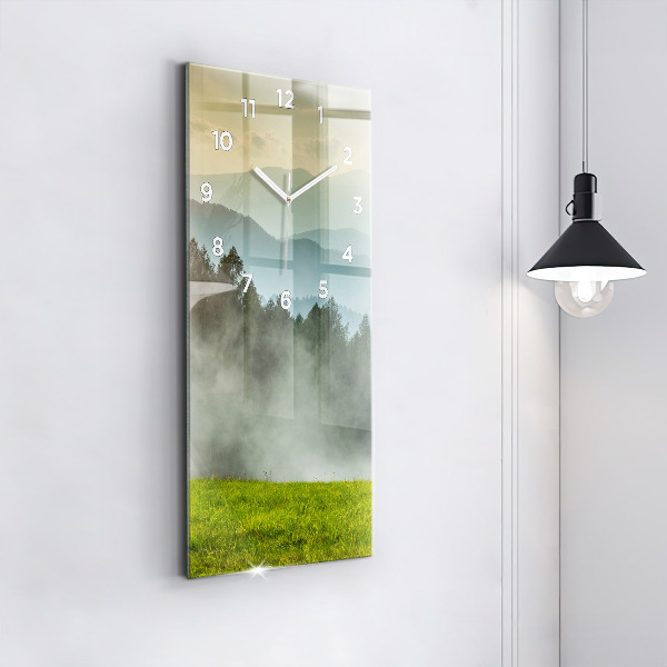 Vertical wall clock Mountain landscape