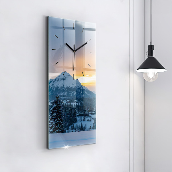 Vertical wall clock Mountain landscape