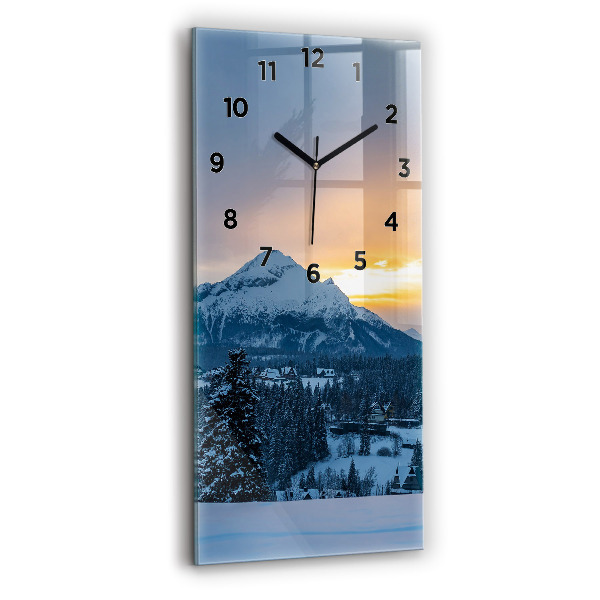 Vertical wall clock Mountain landscape