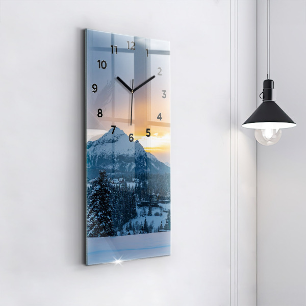 Vertical wall clock Mountain landscape