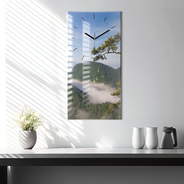 Vertical wall clock Sokolica Peak in the Pieniny Mountains