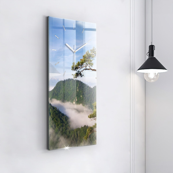 Vertical wall clock Sokolica Peak in the Pieniny Mountains