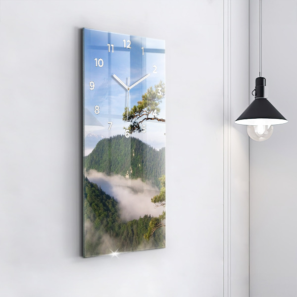 Vertical wall clock Sokolica Peak in the Pieniny Mountains