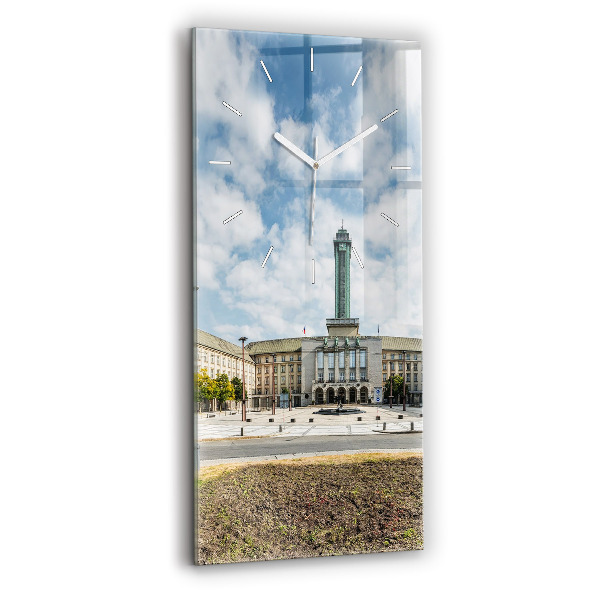 Vertical wall clock Panorama of the city of Ostrava
