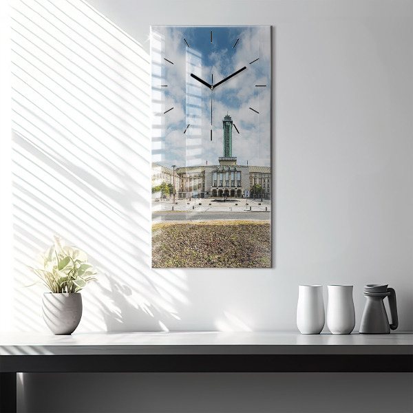Vertical wall clock Panorama of the city of Ostrava