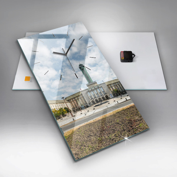 Vertical wall clock Panorama of the city of Ostrava
