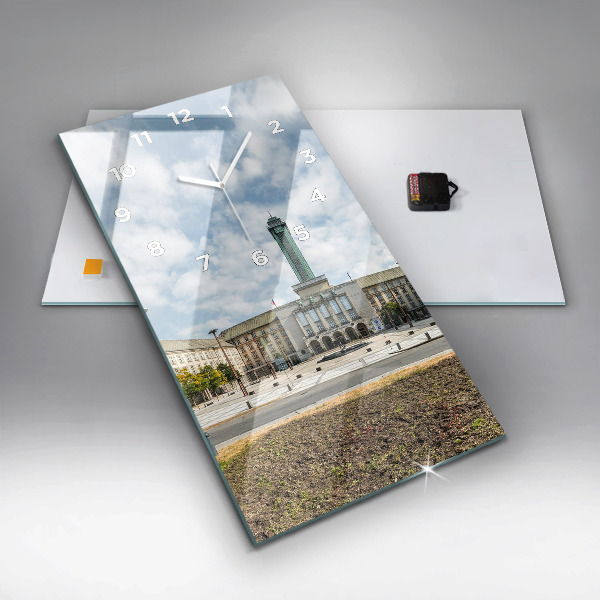 Vertical wall clock Panorama of the city of Ostrava
