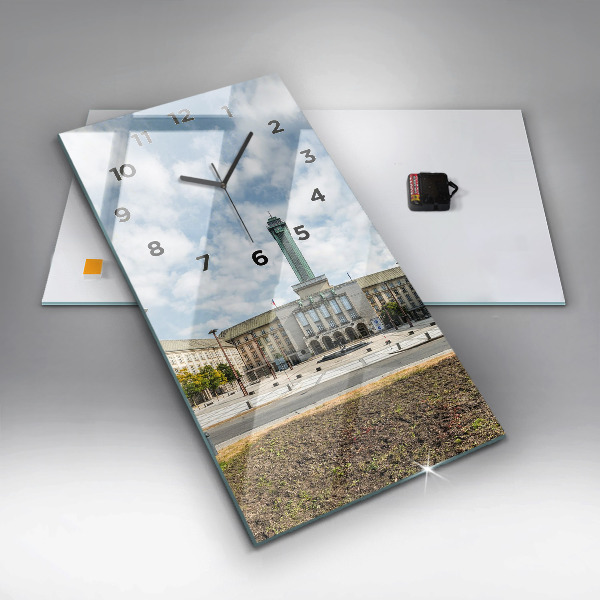 Vertical wall clock Panorama of the city of Ostrava
