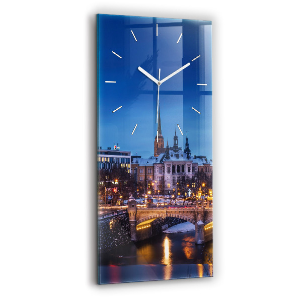 Vertical wall clock Panorama of the city of Pilsen