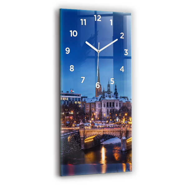 Vertical wall clock Panorama of the city of Pilsen
