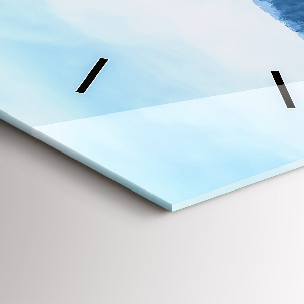 Vertical wall clock Panorama of the city in winter