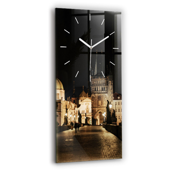 Vertical wall clock Charles Bridge in Prague