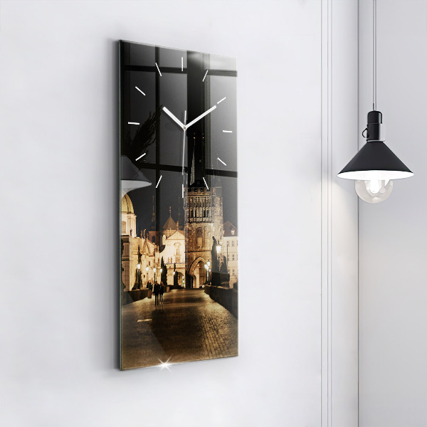 Vertical wall clock Charles Bridge in Prague