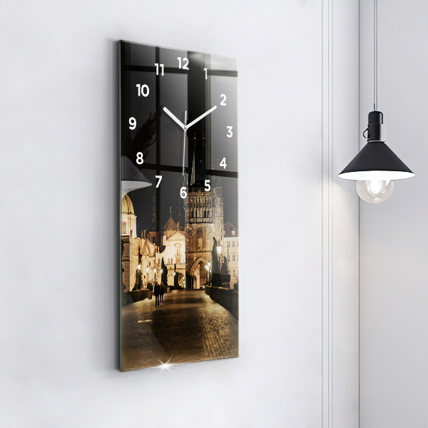 Vertical wall clock Charles Bridge in Prague