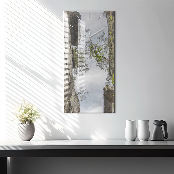 Vertical wall clock Rock city in the Czech Republic