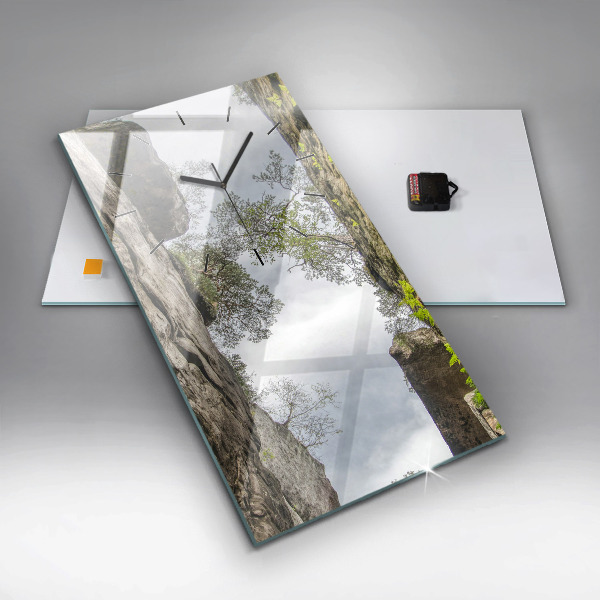 Vertical wall clock Rock city in the Czech Republic